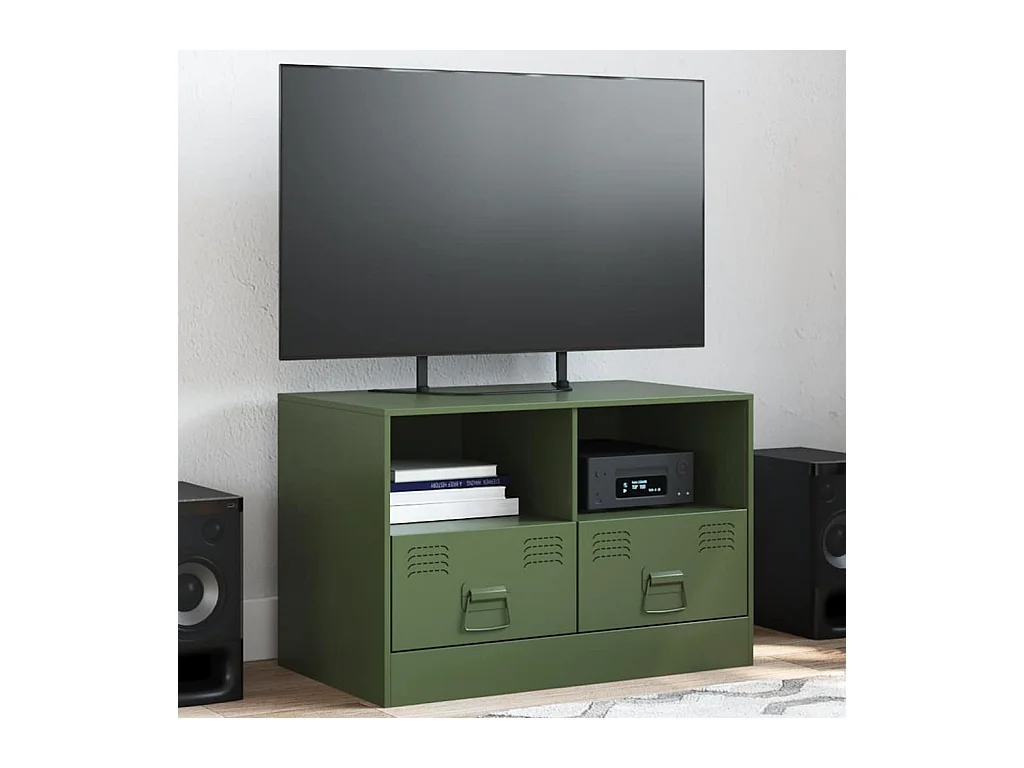 Olijfgroene tv-kast 67x39x44 cm staal