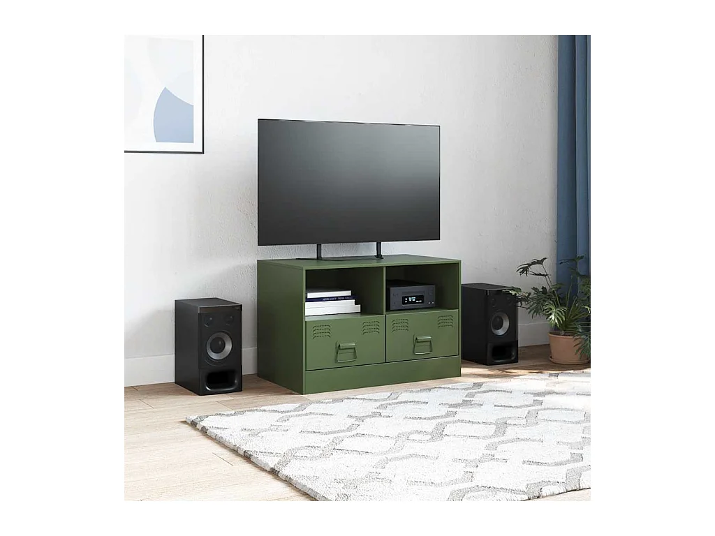 Olijfgroene tv-kast 67x39x44 cm staal