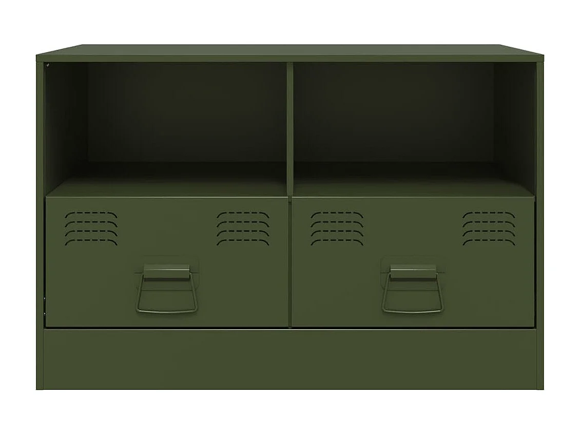 Meuble TV vert olive 67x39x44 cm acier