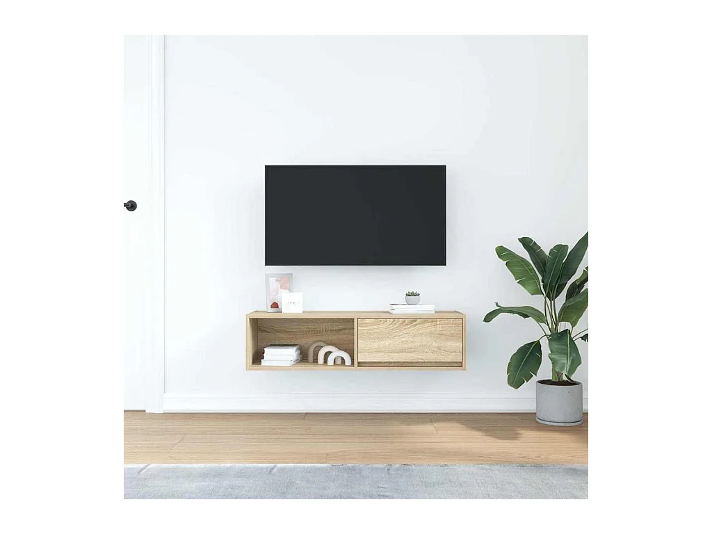 Meuble TV chêne sonoma 100x31x25,5 cm bois d'ingénierie