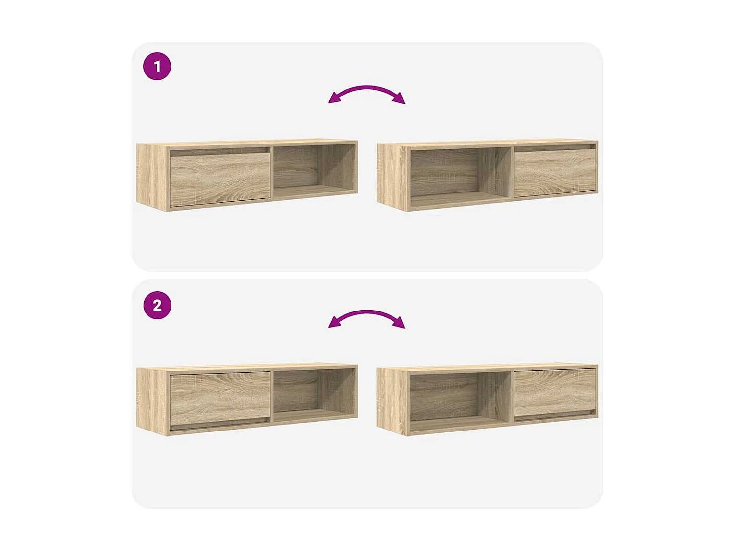 Mobile TV in rovere Sonoma 100x31x25,5 cm in legno ingegnerizzato