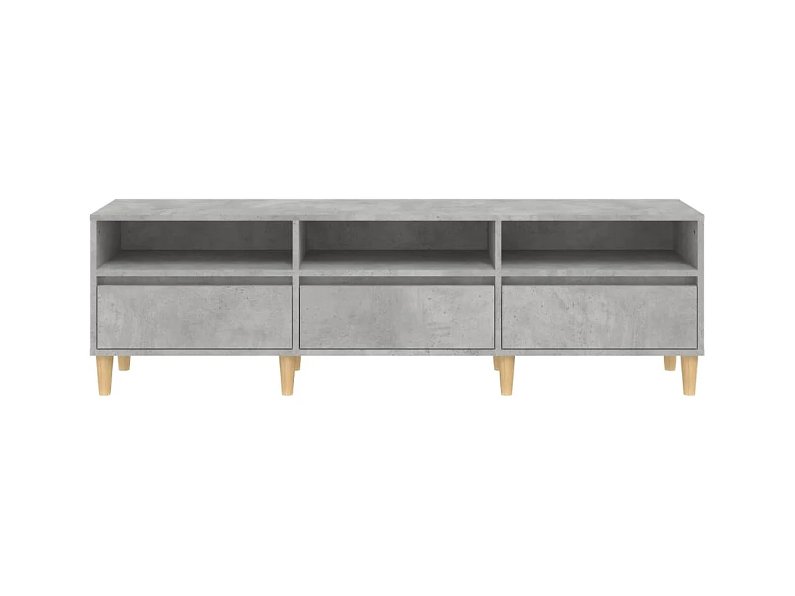 Meuble TV gris béton 150x30x44,5 cm bois d'ingénierie