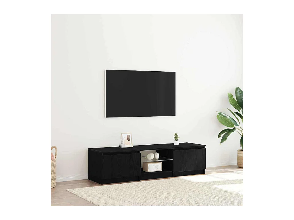 Meuble TV Noir 140 x 40 x 35.5 cm Bois d'ingénierie