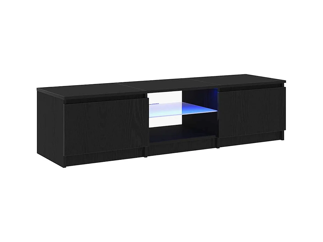 Meuble TV Noir 140 x 40 x 35.5 cm Bois d'ingénierie