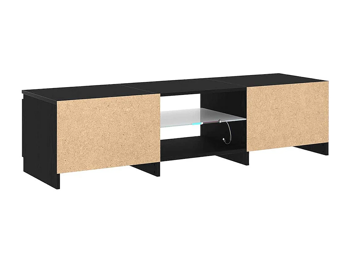 Meuble TV Noir 140 x 40 x 35.5 cm Bois d'ingénierie