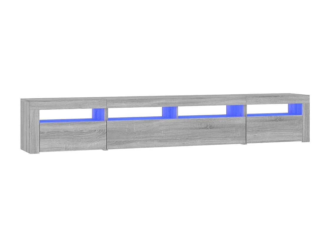 Meuble TV avec lumières LED Sonoma gris 240x35x40 cm