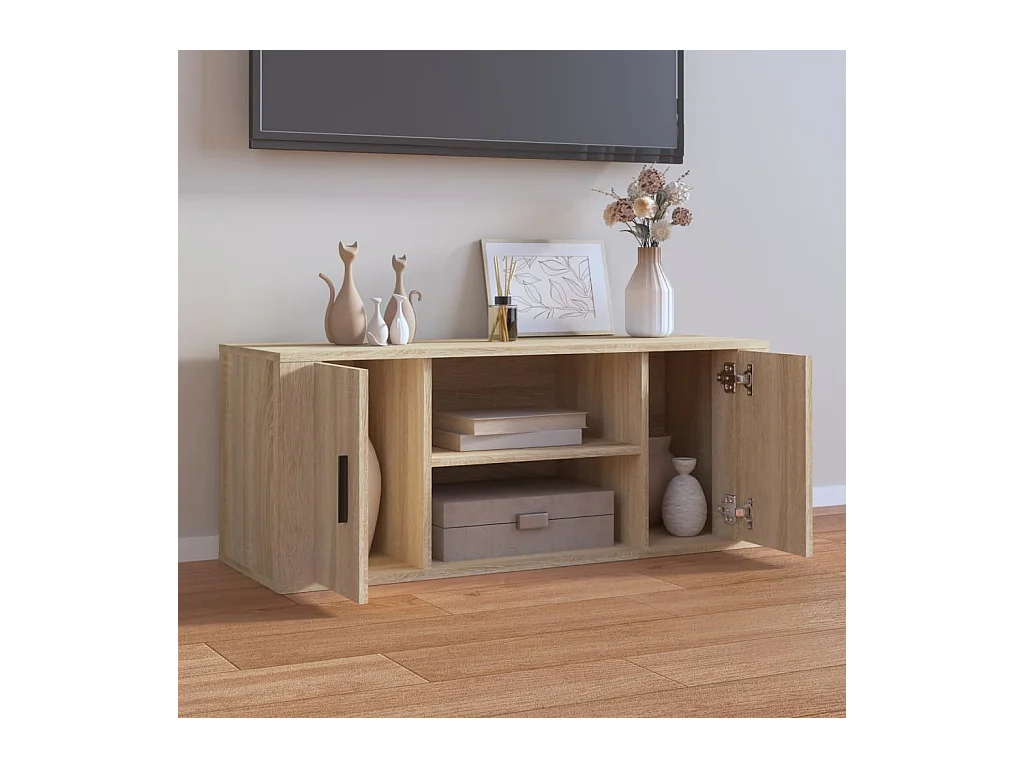 Meuble TV Chêne sonoma 100x35x40 cm Bois d'ingénierie