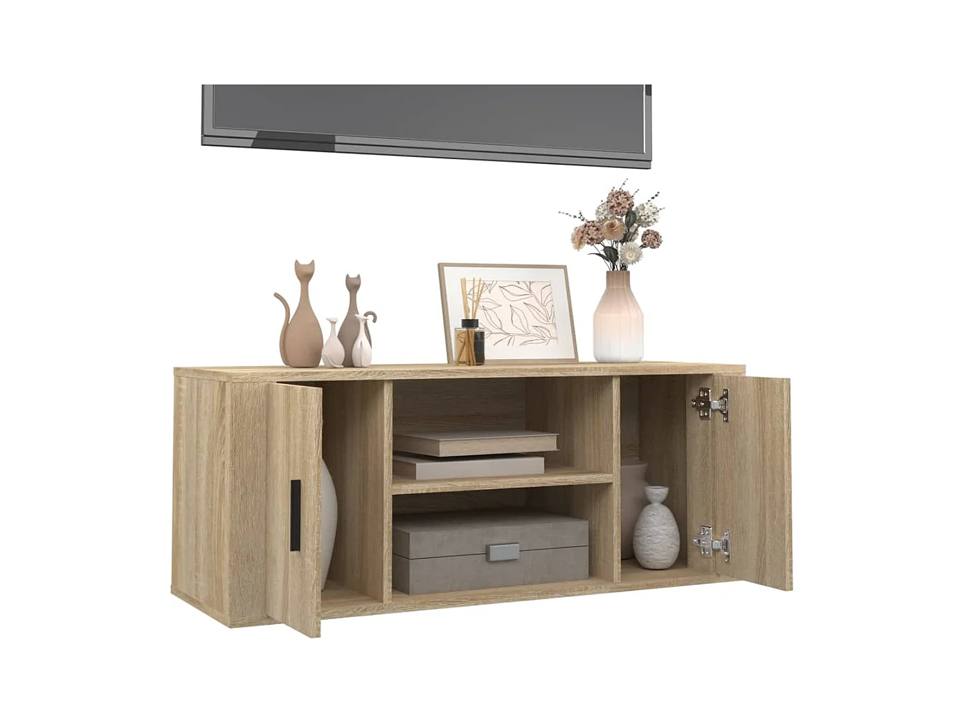 Meuble TV Chêne sonoma 100x35x40 cm Bois d'ingénierie