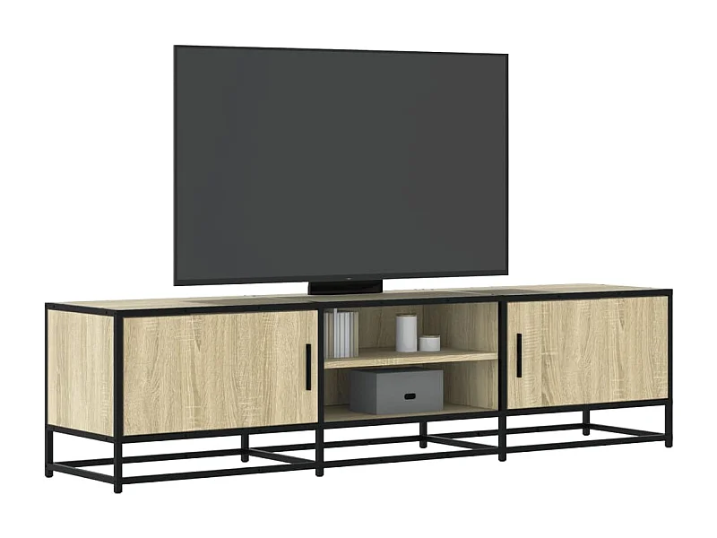 Meuble TV chêne sonoma 160x35x41 cm bois d'ingénierie et métal