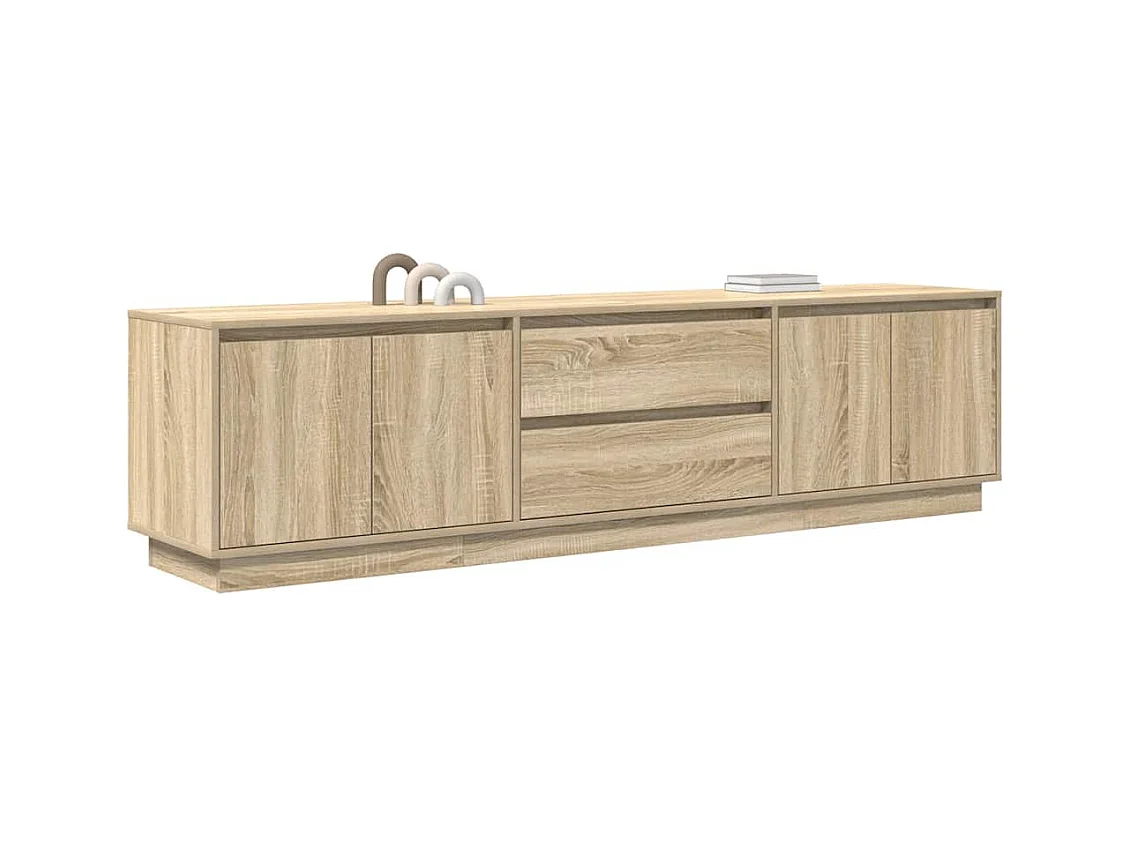 TV-meubel met LED-verlichting Sonoma eiken 193,5x41x50 cm