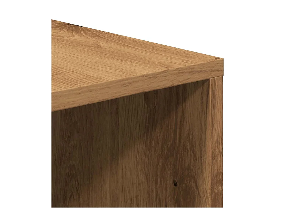 Meuble TV chêne artisanal 130x35x50 cm bois d'ingénierie