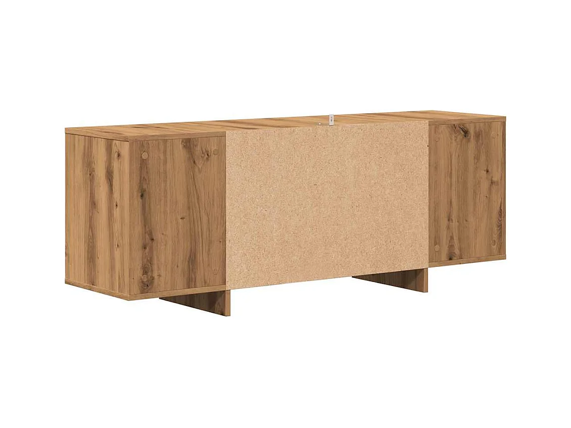 Meuble TV chêne artisanal 130x35x50 cm bois d'ingénierie