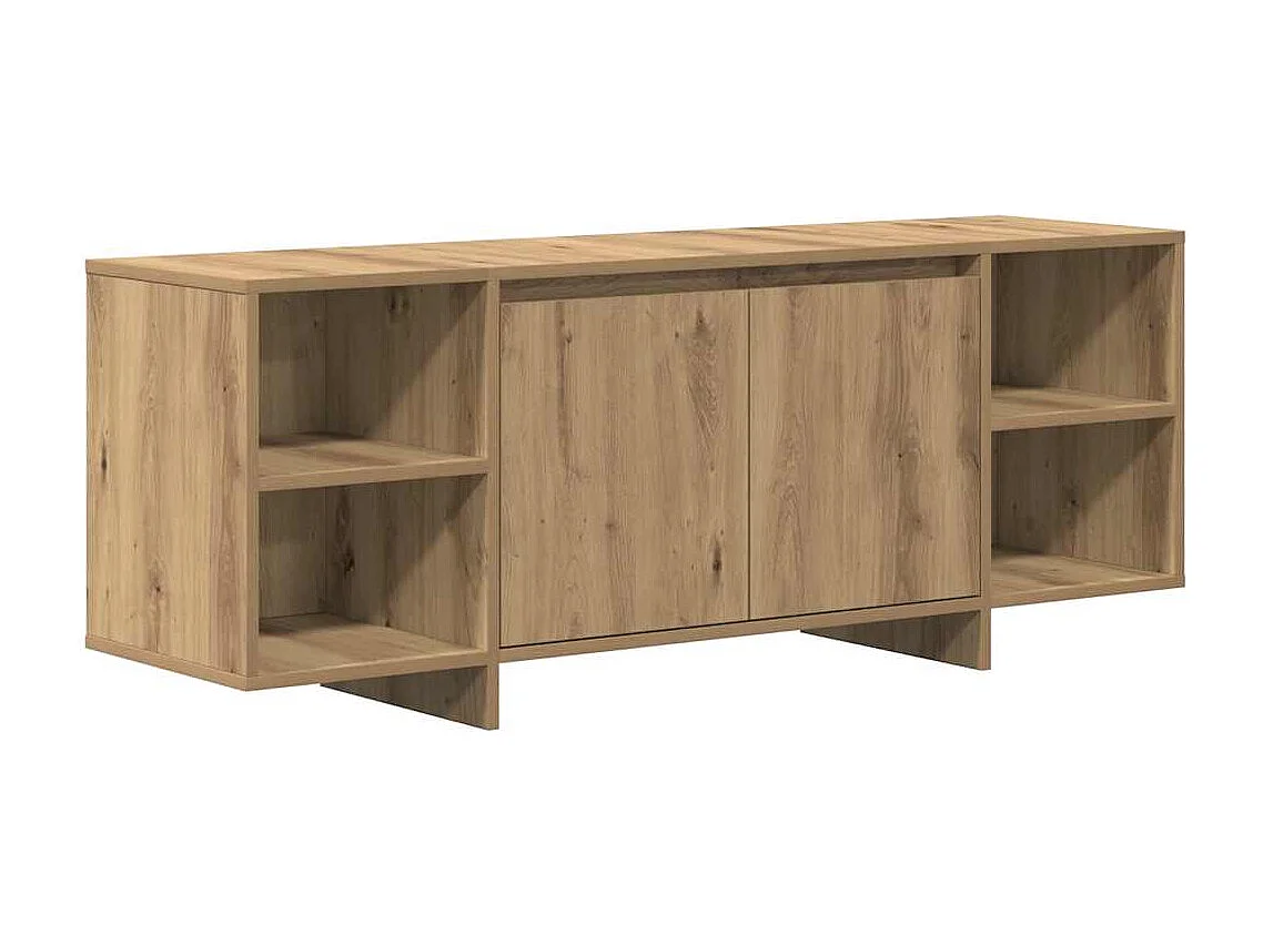 Meuble TV chêne artisanal 130x35x50 cm bois d'ingénierie