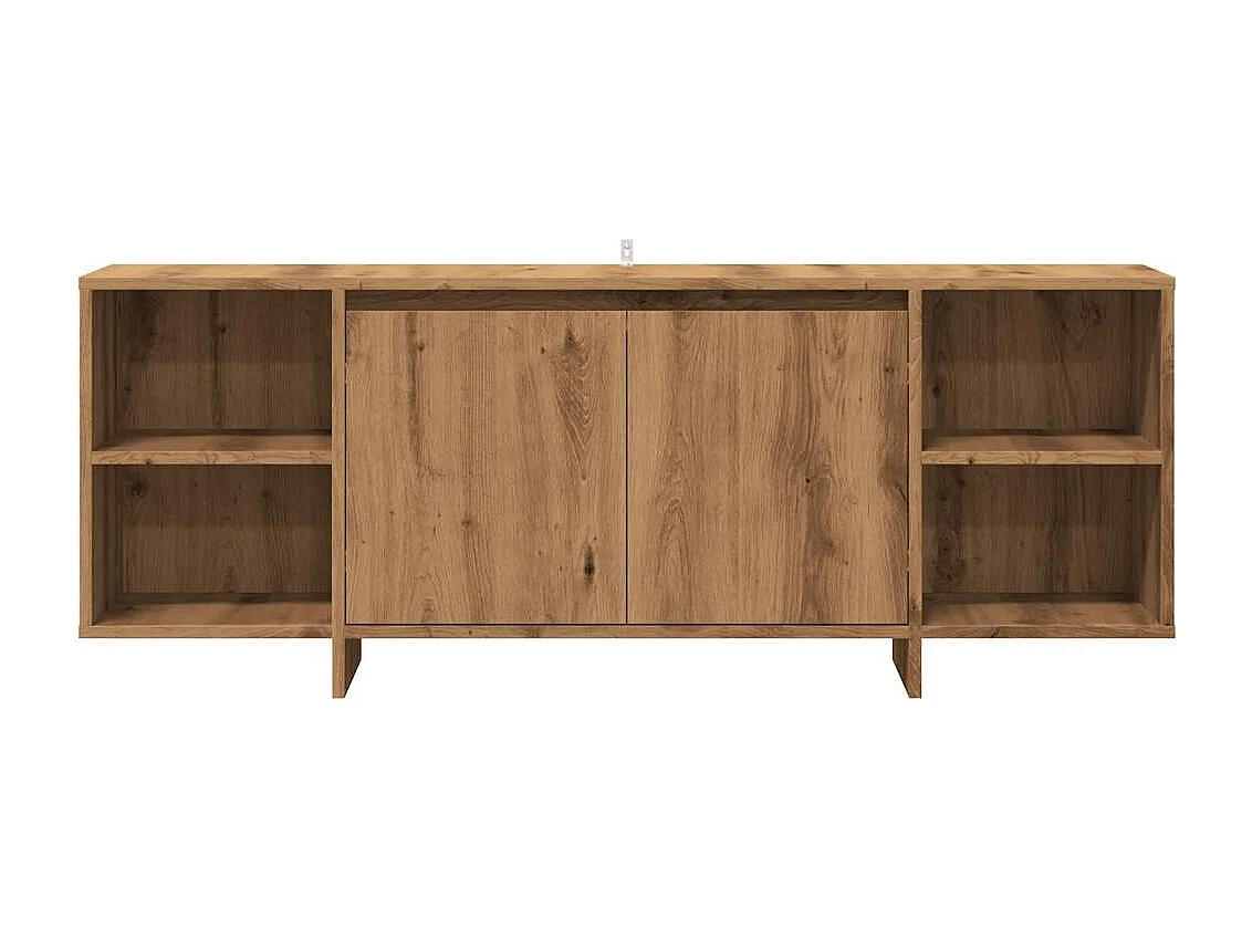 Meuble TV chêne artisanal 130x35x50 cm bois d'ingénierie