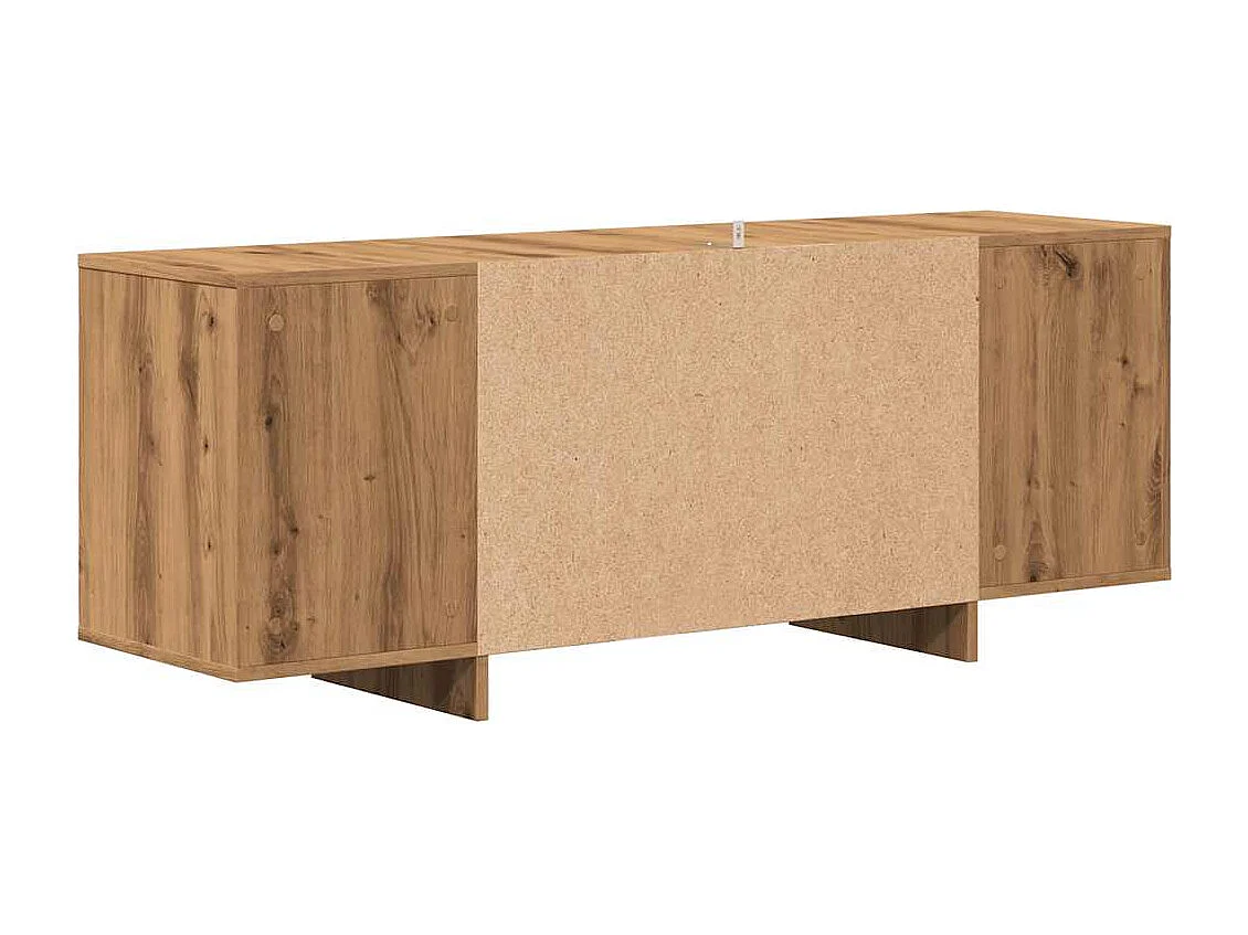 Meuble TV chêne artisanal 130x35x50 cm bois d'ingénierie