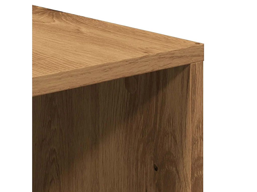 Meuble TV chêne artisanal 130x35x50 cm bois d'ingénierie