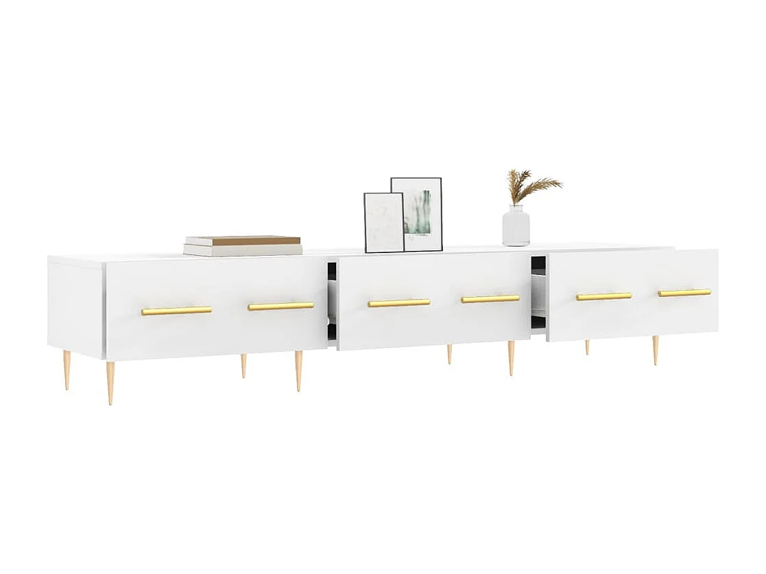 Meuble TV blanc 150x36x30 cm bois d'ingénierie