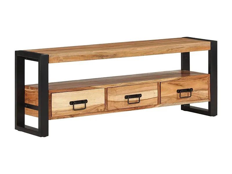 Mueble de TV 120x30x45 cm madera maciza de acacia