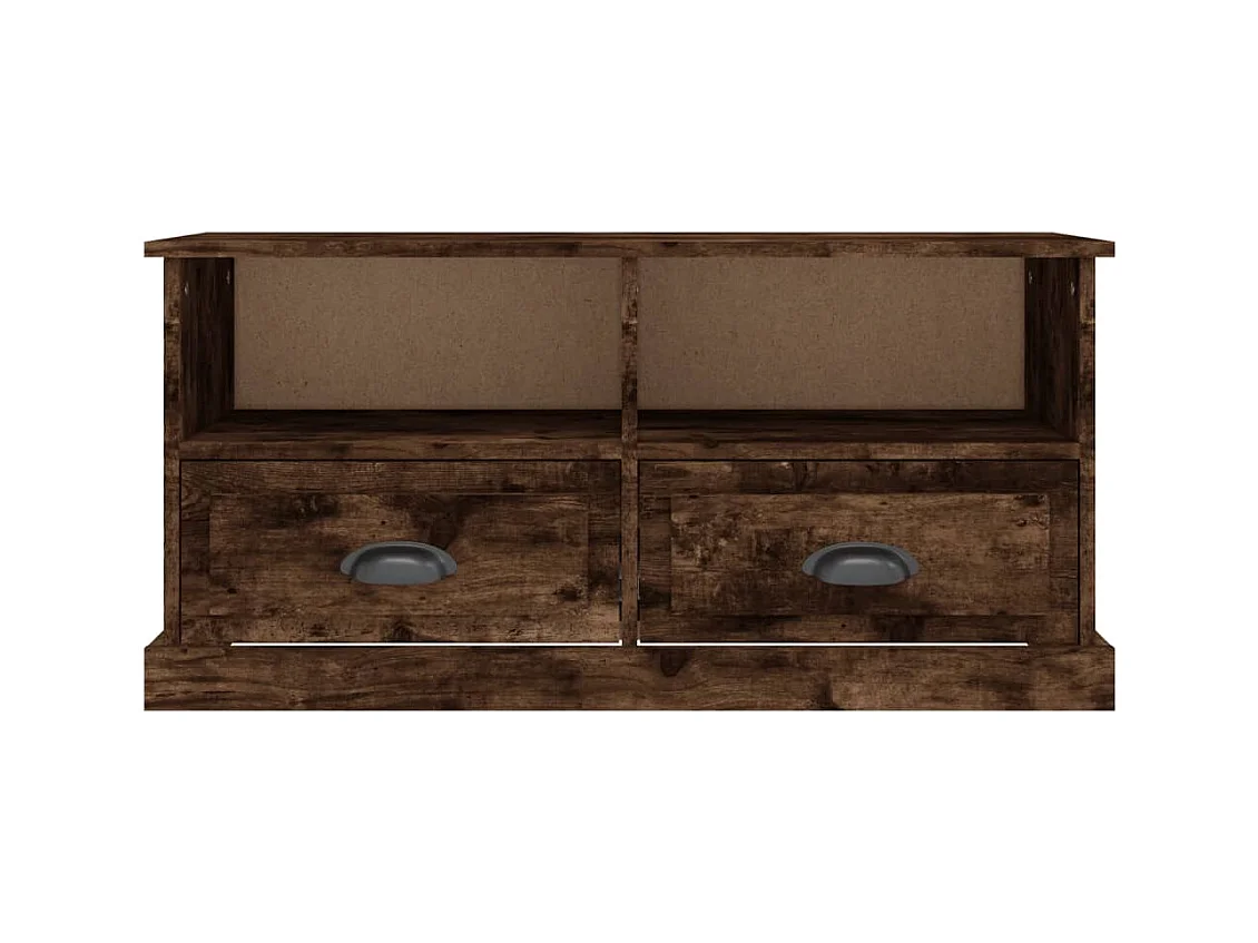Meuble TV chêne fumé 93x35,5x45 cm bois d'ingénierie