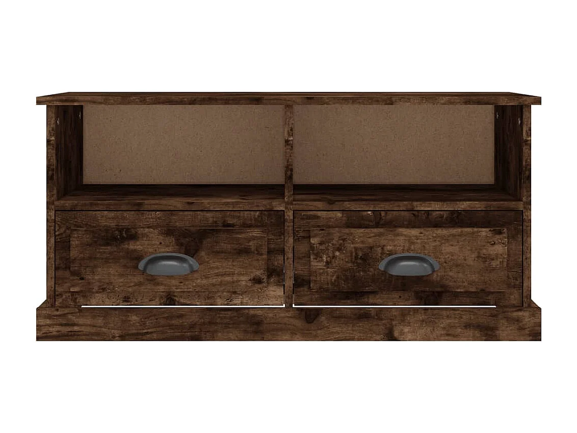 Meuble TV chêne fumé 93x35,5x45 cm bois d'ingénierie