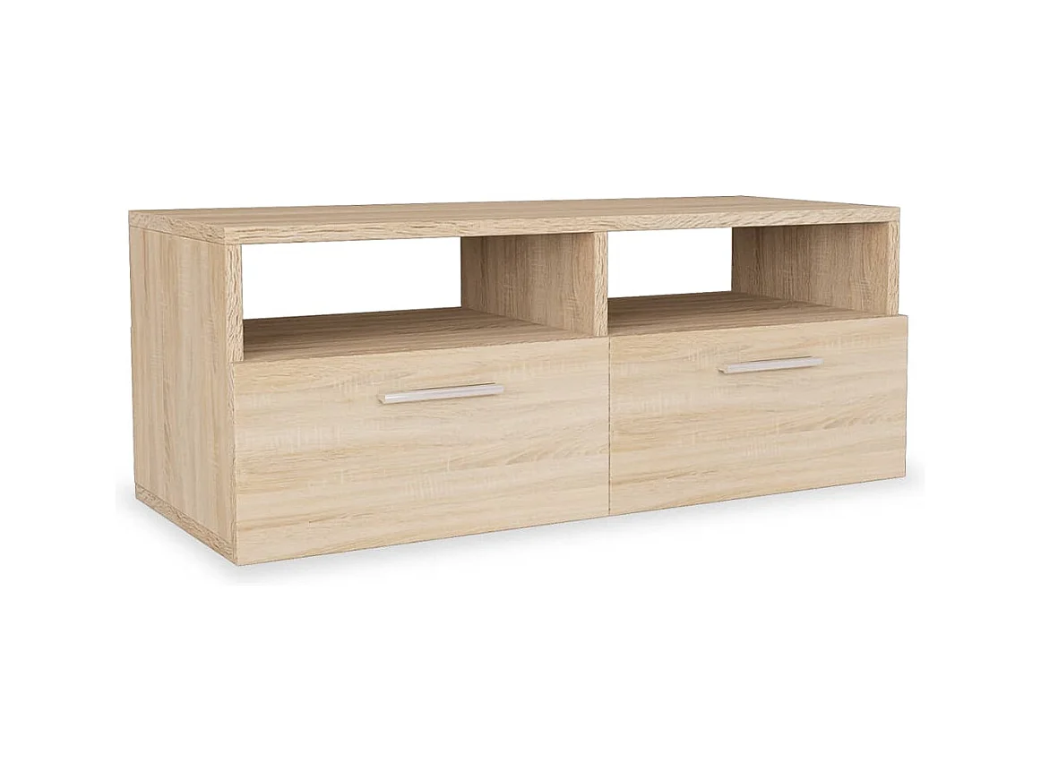 TV-meubel bewerkt hout 95x35x36 cm Eiken