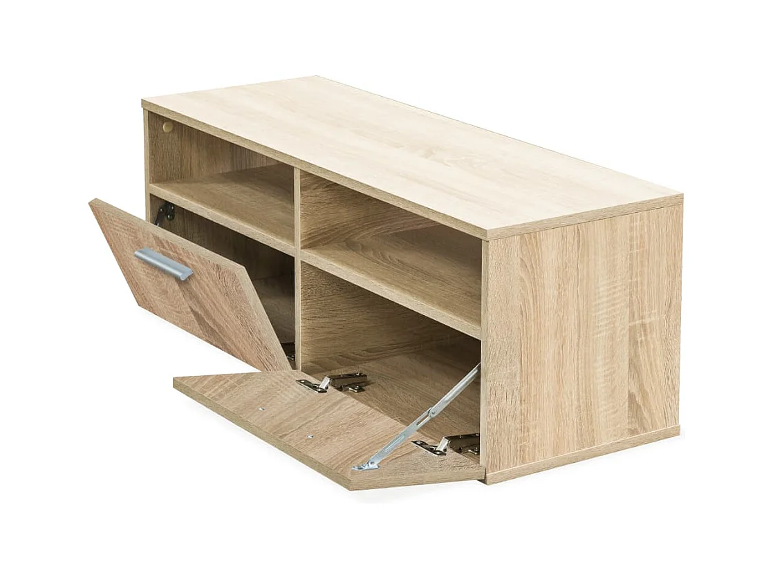 TV-meubel bewerkt hout 95x35x36 cm Eiken