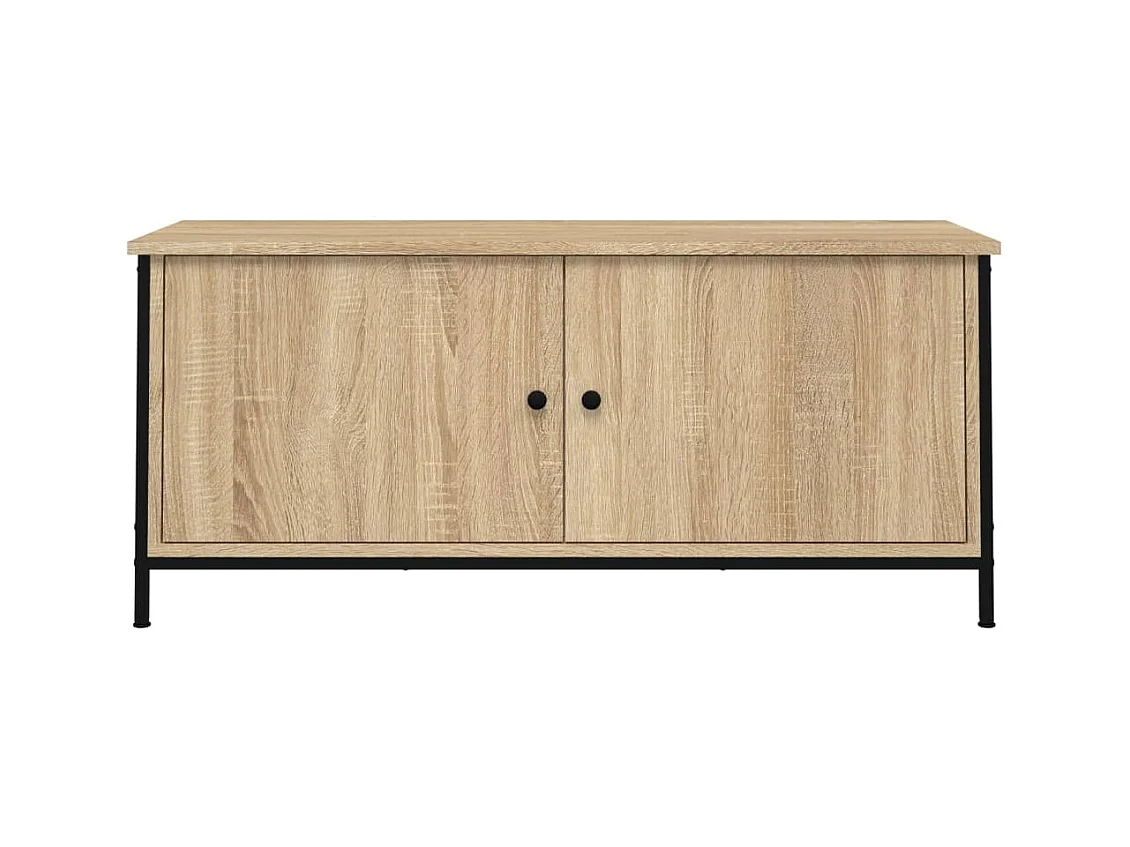 Meuble TV avec portes chêne sonoma 102x35x45 cm bois ingénierie