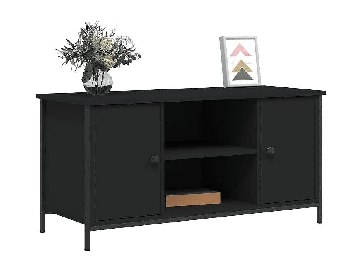 Mueble de TV negro 100x40x50 cm Madera de ingeniería