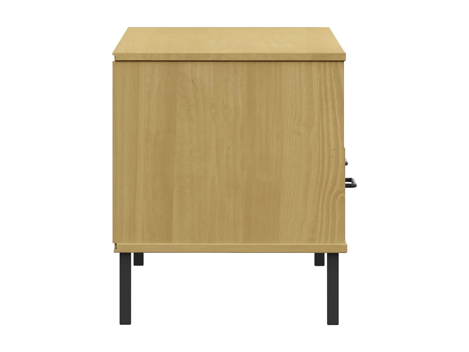 Meuble TV avec pieds en métal Marron Bois de pin massif OSLO