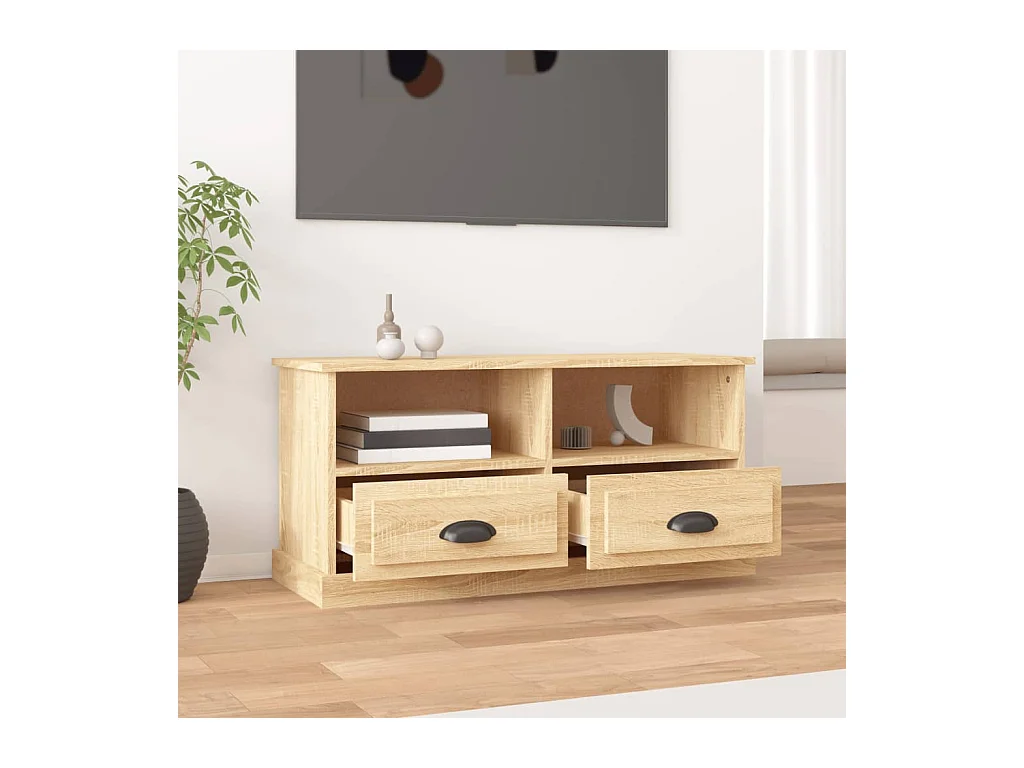 Meuble TV chêne sonoma 93x35,5x45 cm bois d'ingénierie