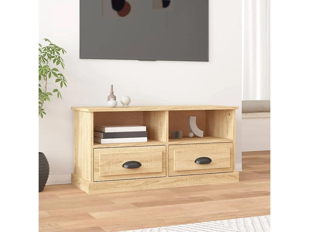 Meuble TV chêne sonoma 93x35,5x45 cm bois d'ingénierie