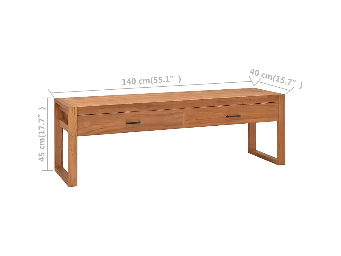 Mobile porta TV 140x40x45 cm Legno di teak