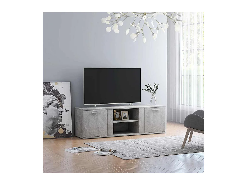 Betongrauer TV-Schrank 120 x 34 x 37 cm Holzwerkstoff