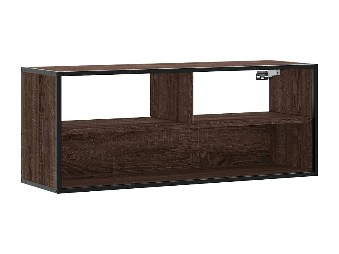 Meuble TV chêne marron 100x31x39,5cm bois d'ingénierie et métal