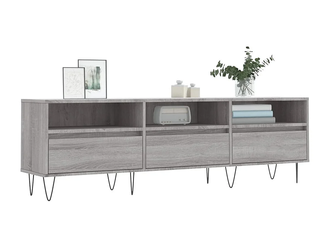 Mobile TV grigio Sonoma 150x30x44,5 cm in legno ingegnerizzato