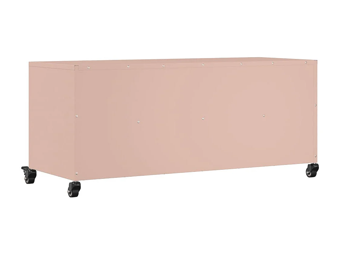 Meuble TV rose 100,5x39x43,5 cm acier