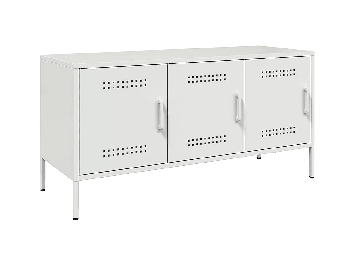 Meuble TV blanc 100,5x39x50,5 cm acier