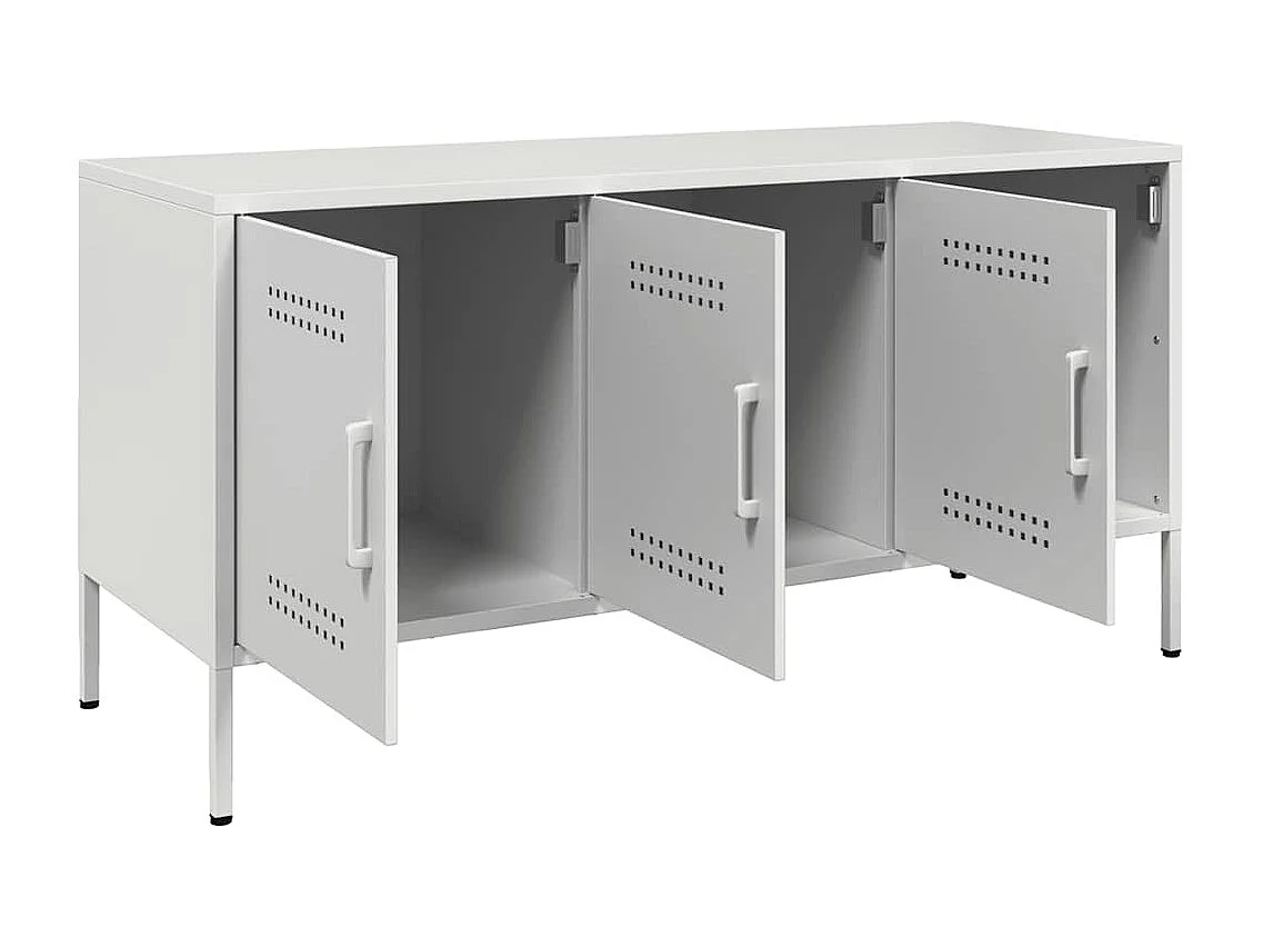 Meuble TV blanc 100,5x39x50,5 cm acier