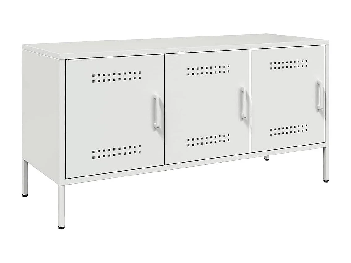 Meuble TV blanc 100,5x39x50,5 cm acier