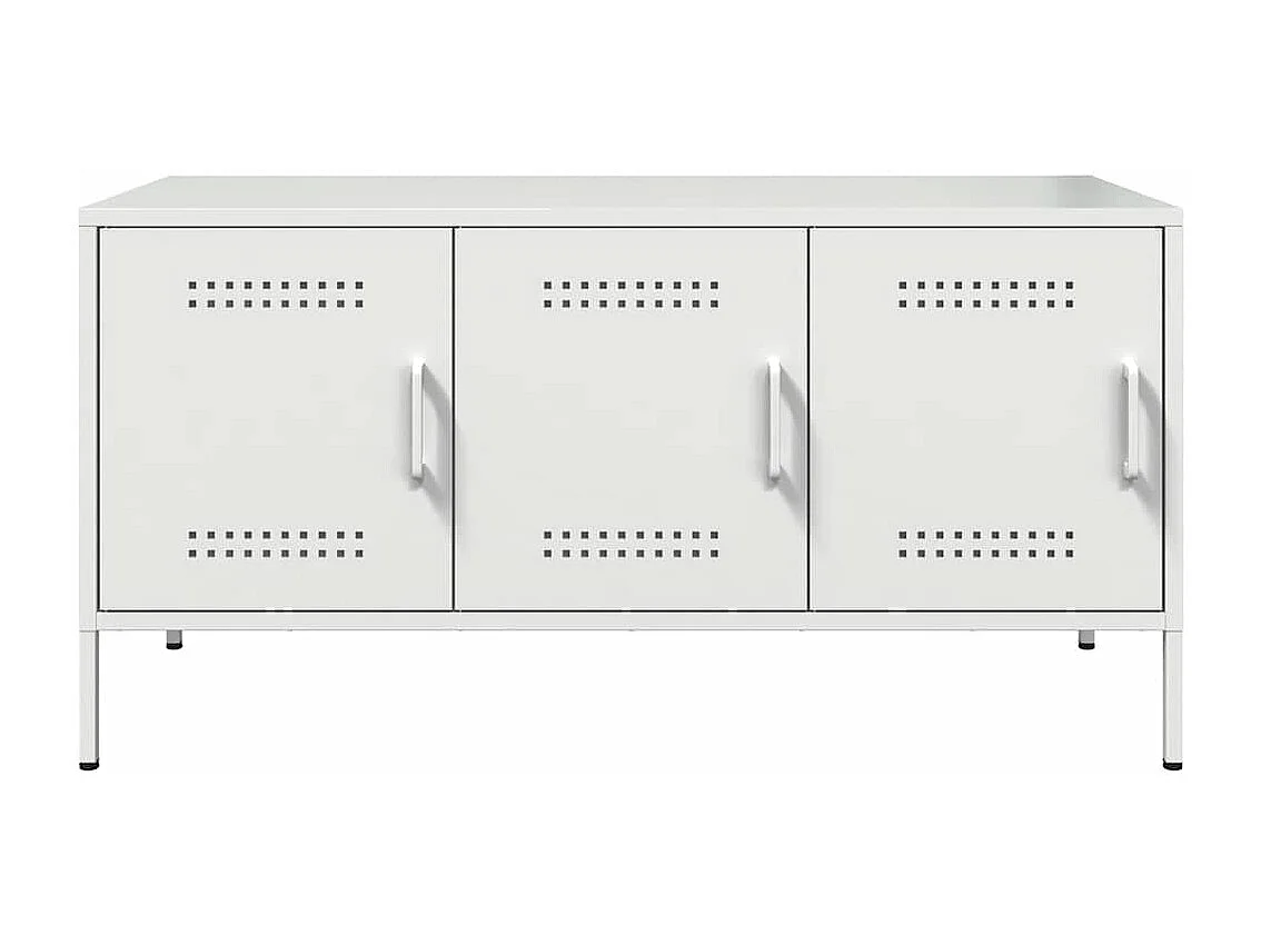 Meuble TV blanc 100,5x39x50,5 cm acier