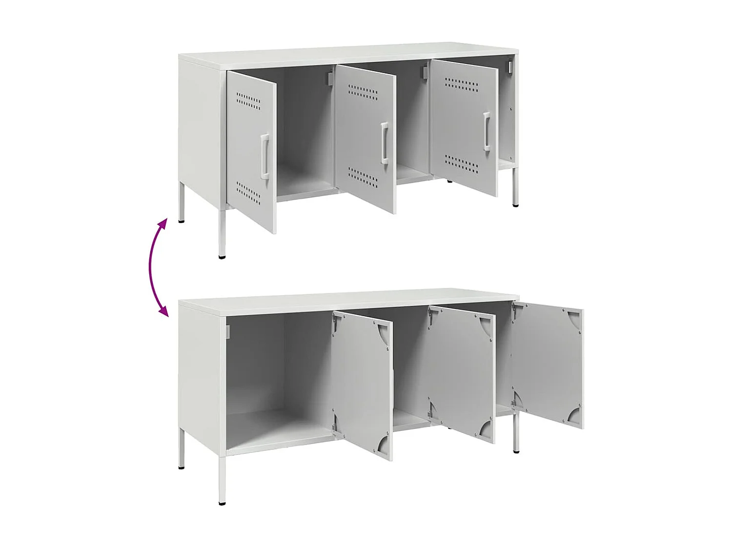 Meuble TV blanc 100,5x39x50,5 cm acier