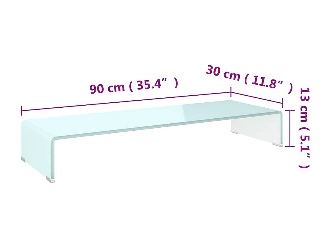 TV-standaard/Monitorstandaard 90x30x13 cm groen glas