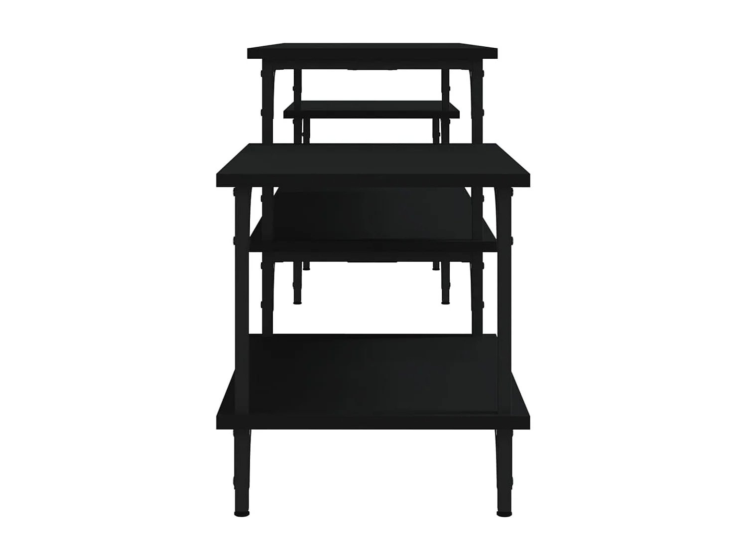 Mueble de TV negro 197x35x52 cm madera contrachapada