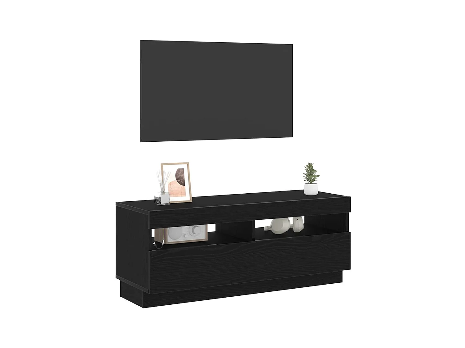 Meuble TV Noir 100 x 35 x 40 cm Bois d'ingénierie