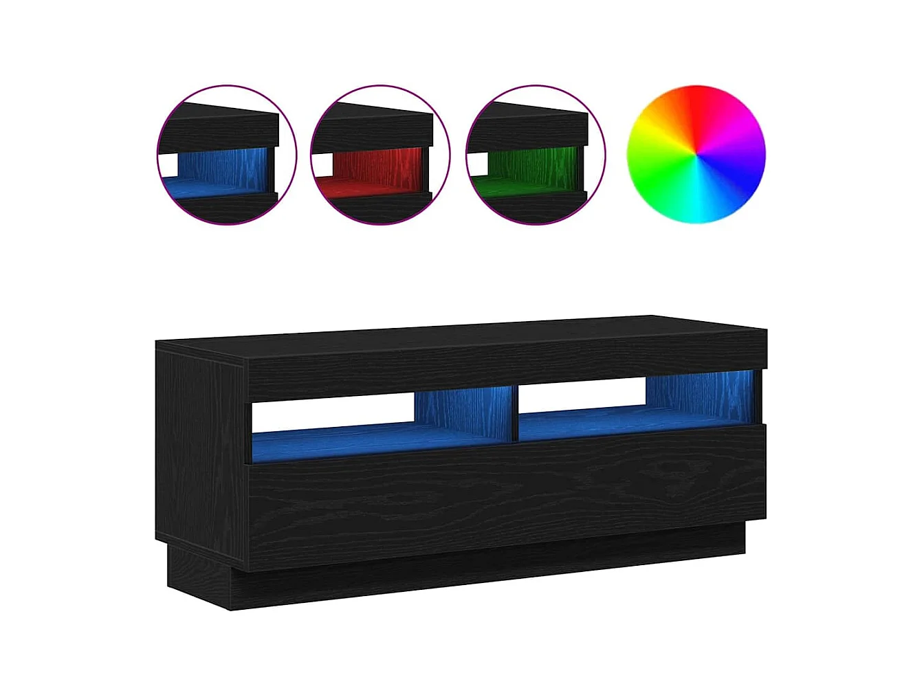Meuble TV Noir 100 x 35 x 40 cm Bois d'ingénierie