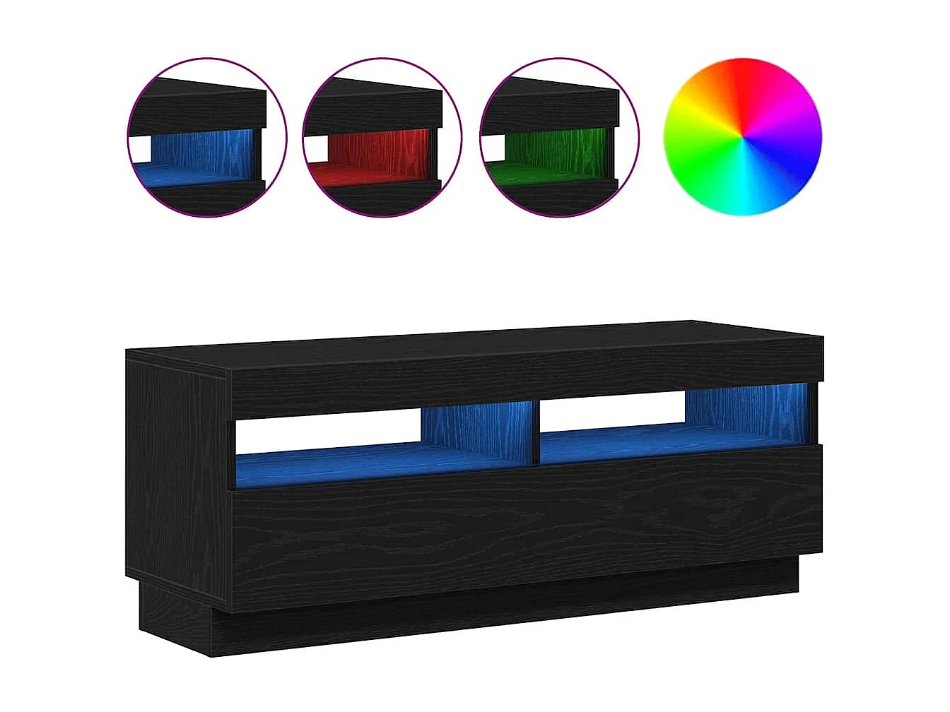 Meuble TV Noir 100 x 35 x 40 cm Bois d'ingénierie