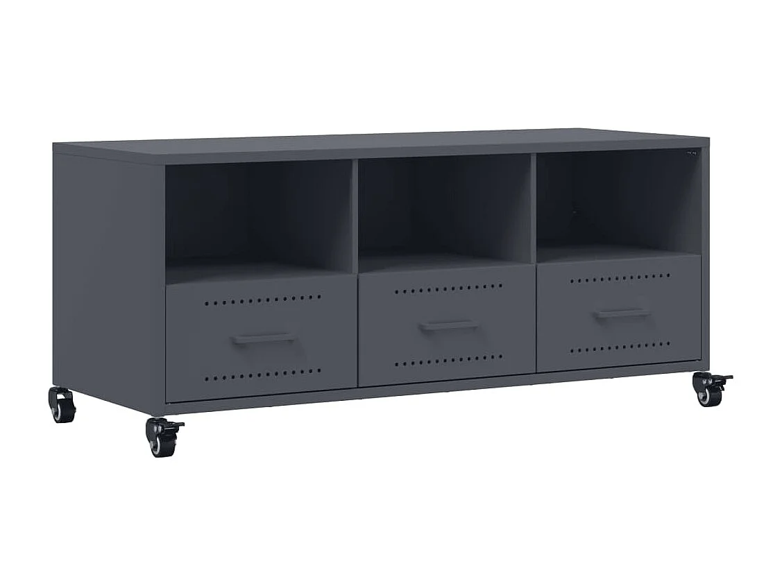 Meuble TV anthracite 100,5x39x43,5 cm acier