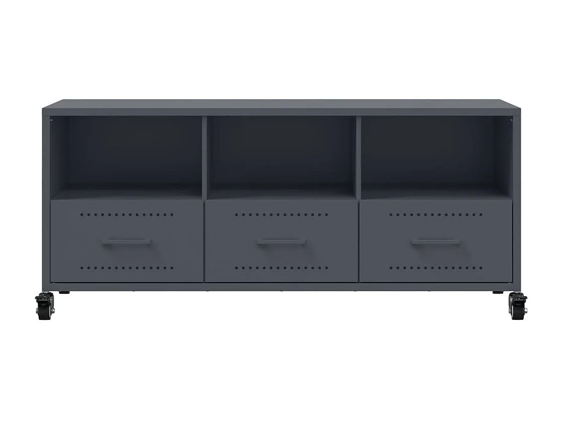 Meuble TV anthracite 100,5x39x43,5 cm acier