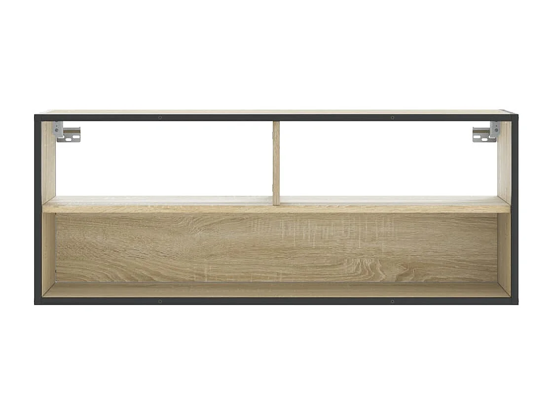Meuble TV chêne sonoma 100x31x39,5cm bois d'ingénierie et métal