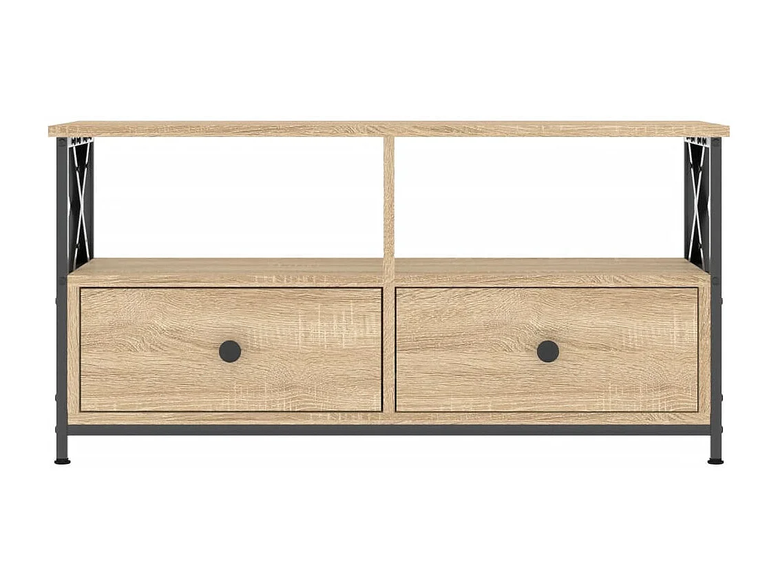 Mobile TV in rovere Sonoma 90x33x45 cm in legno ingegnerizzato e ferro
